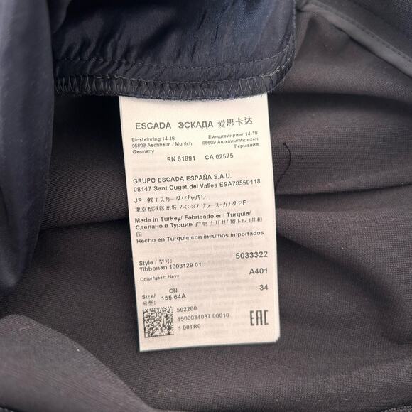 Escada Sport Spell Out Waistband Black Trousers Sz 4 - Picture 7 of 8